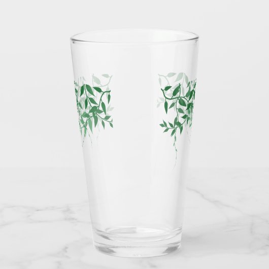 Rustieke Botanische Bladeren Huwelijk Glas (Links)