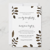 Rustieke Botanische Bladeren Huwelijk Kaart (Voorkant)