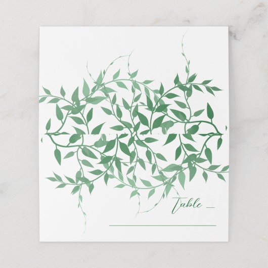 Rustieke Botanische Bladeren Huwelijk Plaatskaartje (Buitenkant ongevouwen)