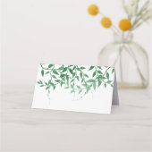 Rustieke Botanische Bladeren Huwelijk Plaatskaartje (Achterkant)