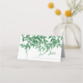 Rustieke Botanische Bladeren Huwelijk Plaatskaartje (Voorkant)