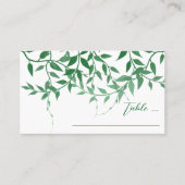 Rustieke Botanische Bladeren Huwelijk Plaatskaartje (Voorkant)