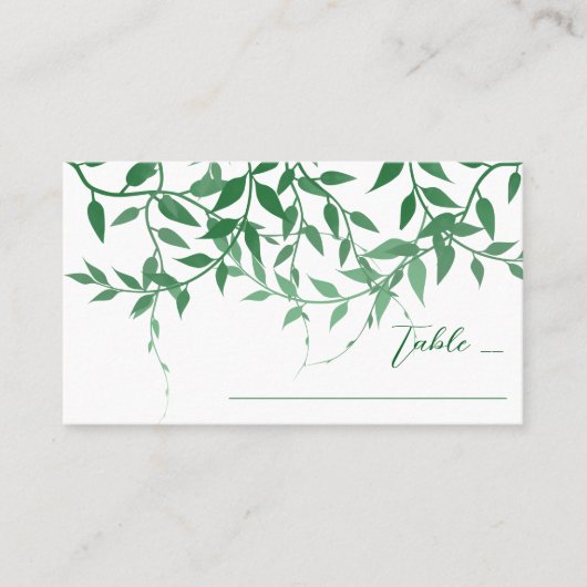 Rustieke Botanische Bladeren Huwelijk Plaatskaartje (Voorkant)