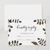 Rustieke Botanische Bladeren Huwelijk RSVP (Voorkant / Achterkant)