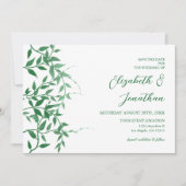 Rustieke Botanische Bladeren Huwelijk Save The Date (Voorkant)