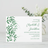 Rustieke Botanische Bladeren Huwelijk Save The Date (Staand voorkant)