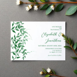 Rustieke Botanische Bladeren Huwelijk Save The Date