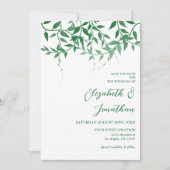 Rustieke Botanische Bladeren Huwelijk Save The Date (Voorkant)