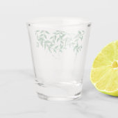 Rustieke Botanische Bladeren Huwelijk Shot Glas (Achterkant)