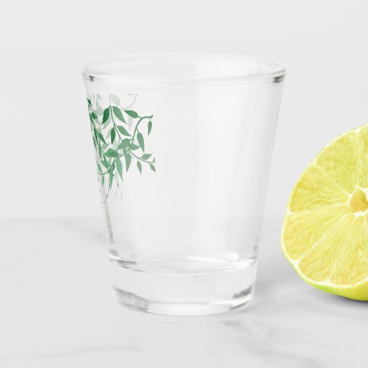 Rustieke Botanische Bladeren Huwelijk Shot Glas (Rechts)