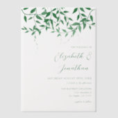 Rustieke Botanische Bladeren Huwelijk Vellum Uitnodigingen (Voorkant)