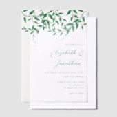 Rustieke Botanische Bladeren Huwelijk Vellum Uitnodigingen (Offset)