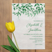 Rustieke Botanische Bladeren Huwelijk Vellum Uitnodigingen