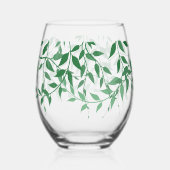 Rustieke Botanische Bladeren Huwelijk Wijnglas Zonder Voet (Achterkant)