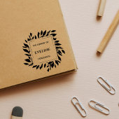 Rustieke Botanische Bladeren Moderne Elegante Cust Zelfinktende Stempel