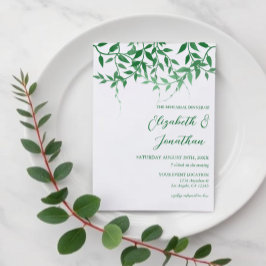 Rustieke Botanische Bladeren Repetitie Diner Kaart