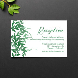 Rustieke Botanische Bladeren Trouwreceptie Informatiekaartje