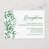 Rustieke Botanische Bladeren Trouwreceptie Informatiekaartje (Voorkant)