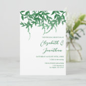 Rustieke Botanische Bladeren Trouwreceptie Kaart (Staand voorkant)