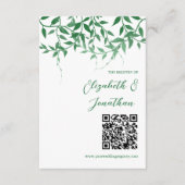 Rustieke Botanische Bladeren Trouwregister Informatiekaartje (Voorkant)