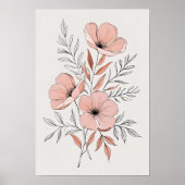 Rustieke Botanische Bloei Poster (Voorkant)