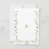 Rustieke botanische bloemen bijen bruiloft uitnodi kaart (Achterkant)
