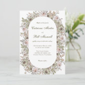 Rustieke  Botanische Bloemen Huwelijksuitnodiging Kaart (Staand voorkant)