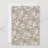 Rustieke  Botanische Bloemen Huwelijksuitnodiging Kaart (Achterkant)