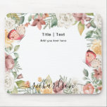 Rustieke Botanische Bloemen Roos Roze Vlinder Cust Muismat<br><div class="desc">Rustieke Botanische Bloemen Roos Roze Vlinder Aangepaste Muismat. Alle foto's en teksten zijn vooraf voor u geregeld om gemakkelijk en snel te personaliseren met uw eigen gegevens. Voor vele andere design,  gelieve te bezoeken collectie van de opslag: https://www.zazzle.com/collections/119376792509928647</div>