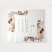 Rustieke Botanische Bloemendoop Foto Achtergrond Wandkleed (Voorkant (horizontaal))