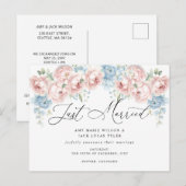 Rustieke Botanische Blush Bloemen Bruiloft Aankond Briefkaart (Voorkant / Achterkant)