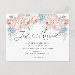 Rustieke Botanische Blush Bloemen Bruiloft Aankond Briefkaart