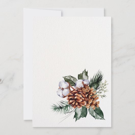 Rustieke Botanische Boho Kerstfeest Kaart (Achterkant)