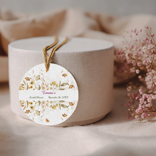 Rustieke Botanische Bruidsdouche Aanpassen Bedankjes Labels