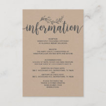 Rustieke Botanische bruiloft informatie behuizing