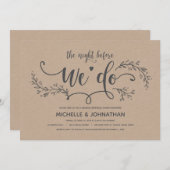 Rustieke Botanische bruiloft repetitie uitnodiging (Voorkant / Achterkant)