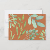 Rustieke botanische bruiloft RSVP kaartje (Achterkant)