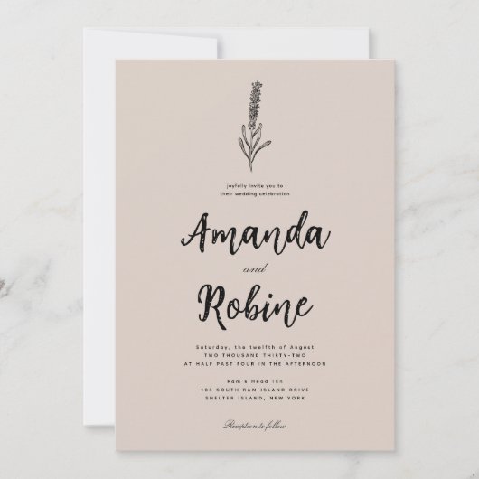 Rustieke Botanische bruiloft uitnodiging (Voorkant)
