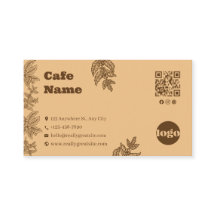 Rustieke Botanische Café Zakelijke Kaart Sjabloon