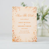 Rustieke Botanische Elegante Herfst Save The Date (Staand voorkant)