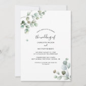 Rustieke Botanische Eucalyptus Foliage bruiloft Kaart (Voorkant)