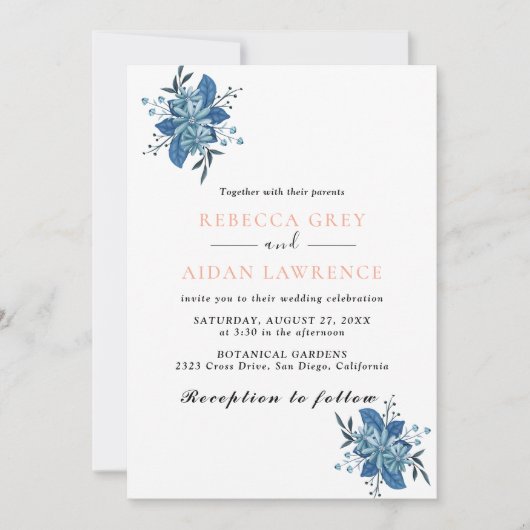 Rustieke botanische eucalyptus groen bruiloft uitn kaart (Voorkant)