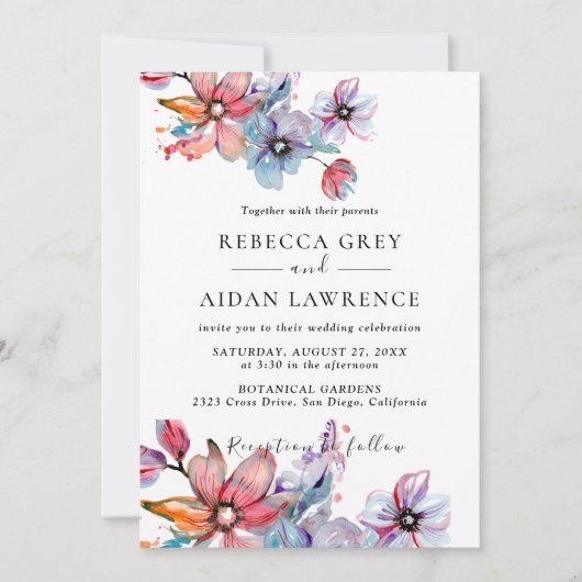 Rustieke botanische eucalyptus groen bruiloft uitn kaart (Voorkant)