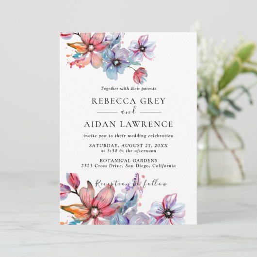 Rustieke botanische eucalyptus groen bruiloft uitn kaart (Staand voorkant)