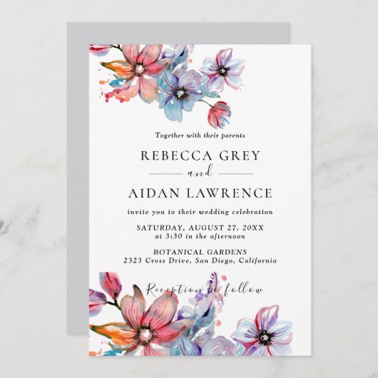 Rustieke botanische eucalyptus groen bruiloft uitn kaart (Voorkant / Achterkant)