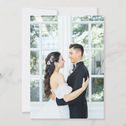 Rustieke Botanische Eucalyptus groen foto bruiloft Kaart (Achterkant)