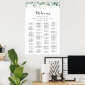 Rustieke botanische eucalyptus groen Huwelijk Poster (Thuiskantoor)