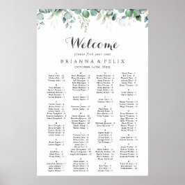 Rustieke botanische eucalyptus groen Huwelijk Poster