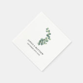 Rustieke botanische eucalyptus groen huwelijk servet (Hoek)