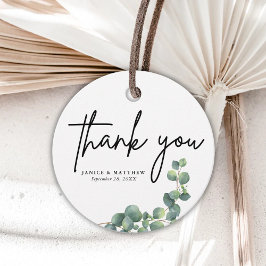 Rustieke Botanische Eucalyptus Groene Huwelijk Bedankjes Labels